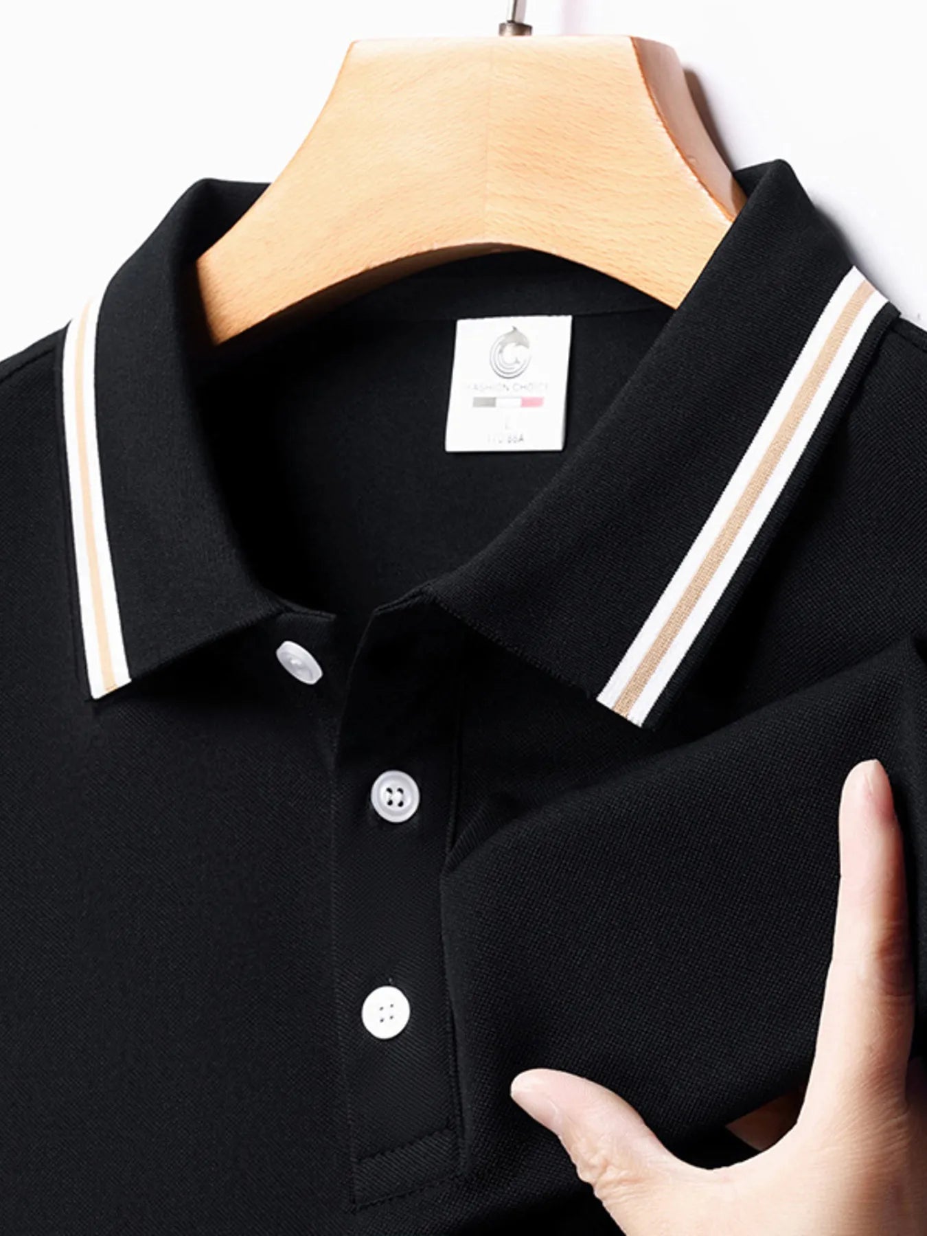 Men's Plus Size Classic Striped Collar Polo Shirt NicholesGifts