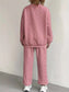 Texture Round Neck Top and Pants Set nicholesgifts