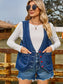 Pocketed Button Up Sleeveless Denim Jacket nicholesgifts
