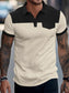 Men's Full Size Waffle-Knit Collared Contrast Polo Plus Size nicholesgifts