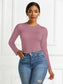 Round Neck Long Sleeve Bodysuit nicholesgifts