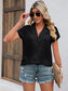 Button Up Collared Neck Short Sleeve Shirt nicholesgifts