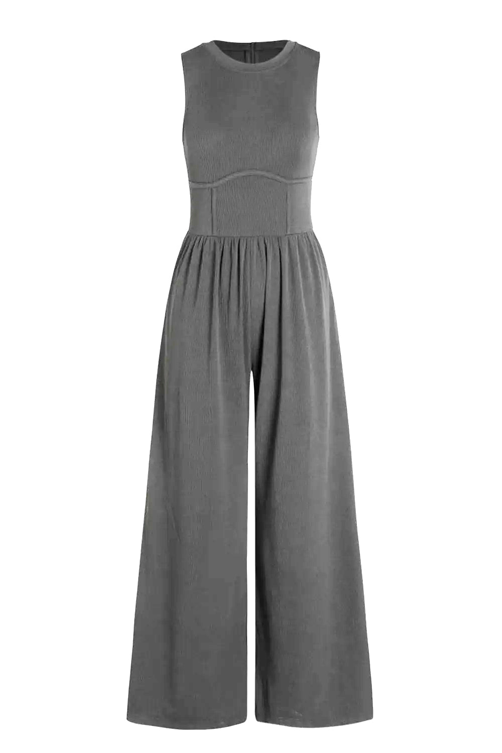 Round Neck Sleeveless Jumpsuit with Pockets nicholesgifts