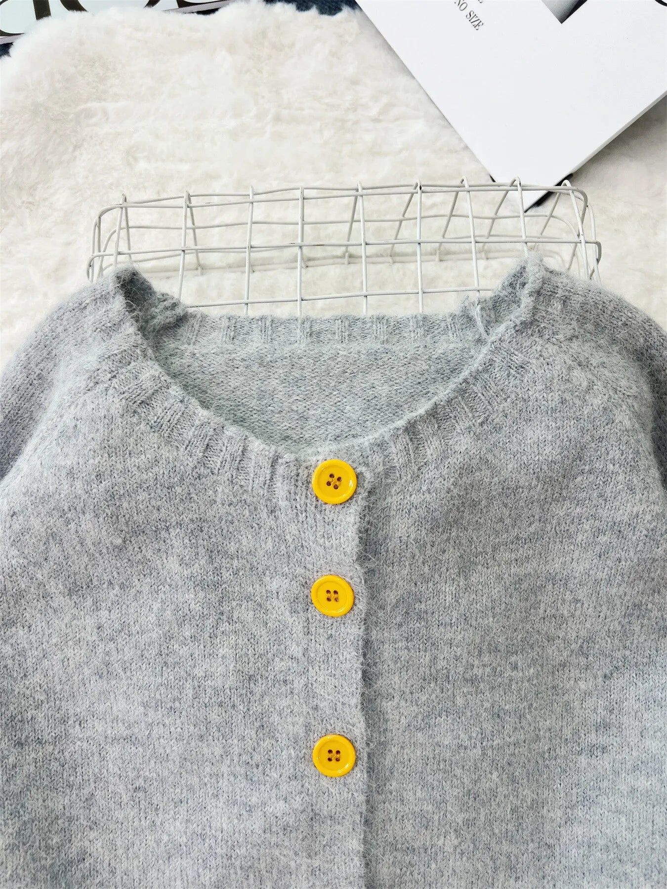 Lemon Pattern Button-Up Cardigan