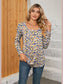 Printed Square Neck Long Sleeve Blouse nicholesgifts
