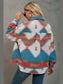 Printed Collared Neck Jacket nicholesgifts