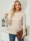 Textured Round Neck Long Sleeve Blouse nicholesgifts