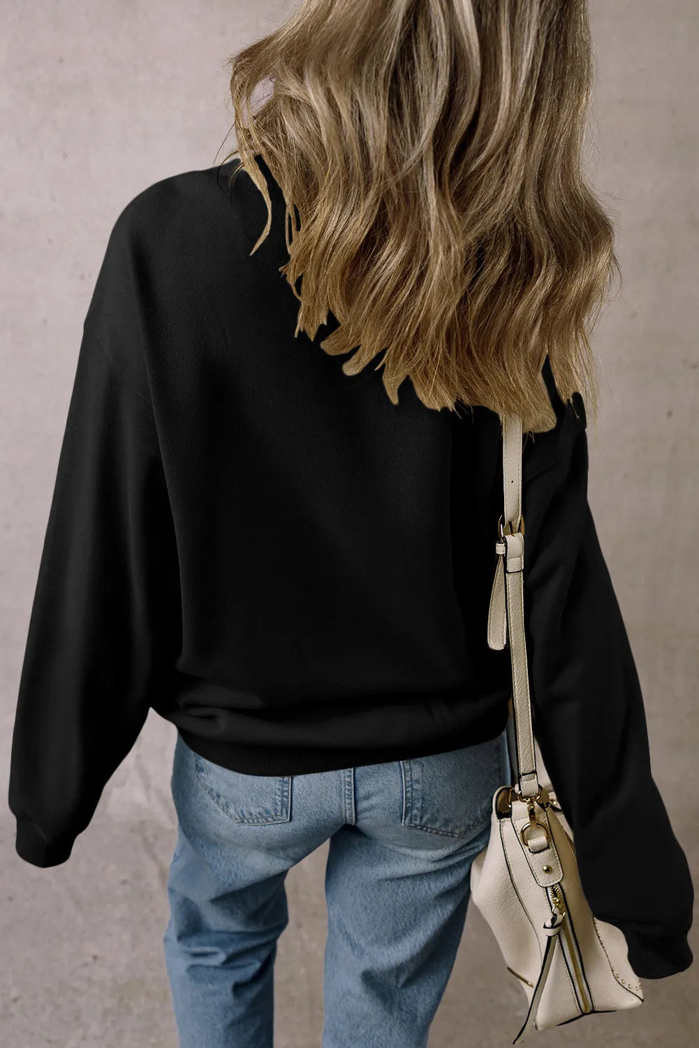 Letter Graphic Round Neck Long Sleeve Sweatshirt Trendsi