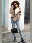 Two-Tone Collared Neck Fuzzy Jacket nicholesgifts