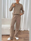 Perfee Round Neck Long Sleeve Top and Pants Set nicholesgifts