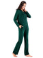 Collared Neck Long Sleeve Loungewear Set with Pockets nicholesgifts