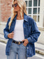 Button Up Denim Jacket with Pockets Trendsi