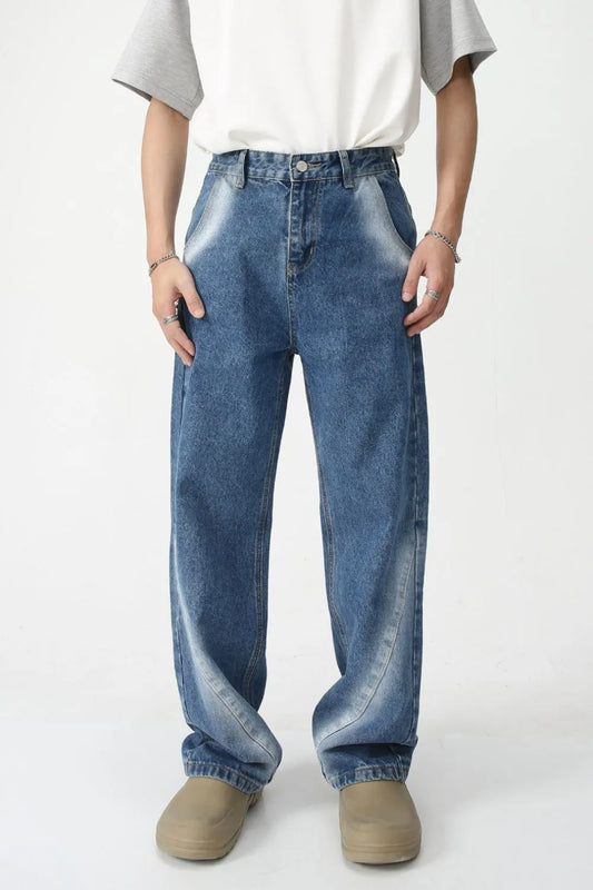 Men's Tie-Dye Washed Straight Leg Jeans Trendsi