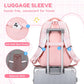 Kids Backpack for Girls - Kawaii School Backpack with Cartoon Pins & Pom Pom Charm - Lightweight Water Resistant Bookbag for Elementary Students - Travel Backpack with Luggage Strap - Pink