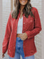 Distressed Raw Hem Snap Down Denim Jacket nicholesgifts