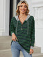 Women Drawstring Striped Long Sleeve Hoodie nicholesgifts
