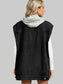 Removable Hood Button Up Cap Sleeve Denim Jacket nicholesgifts