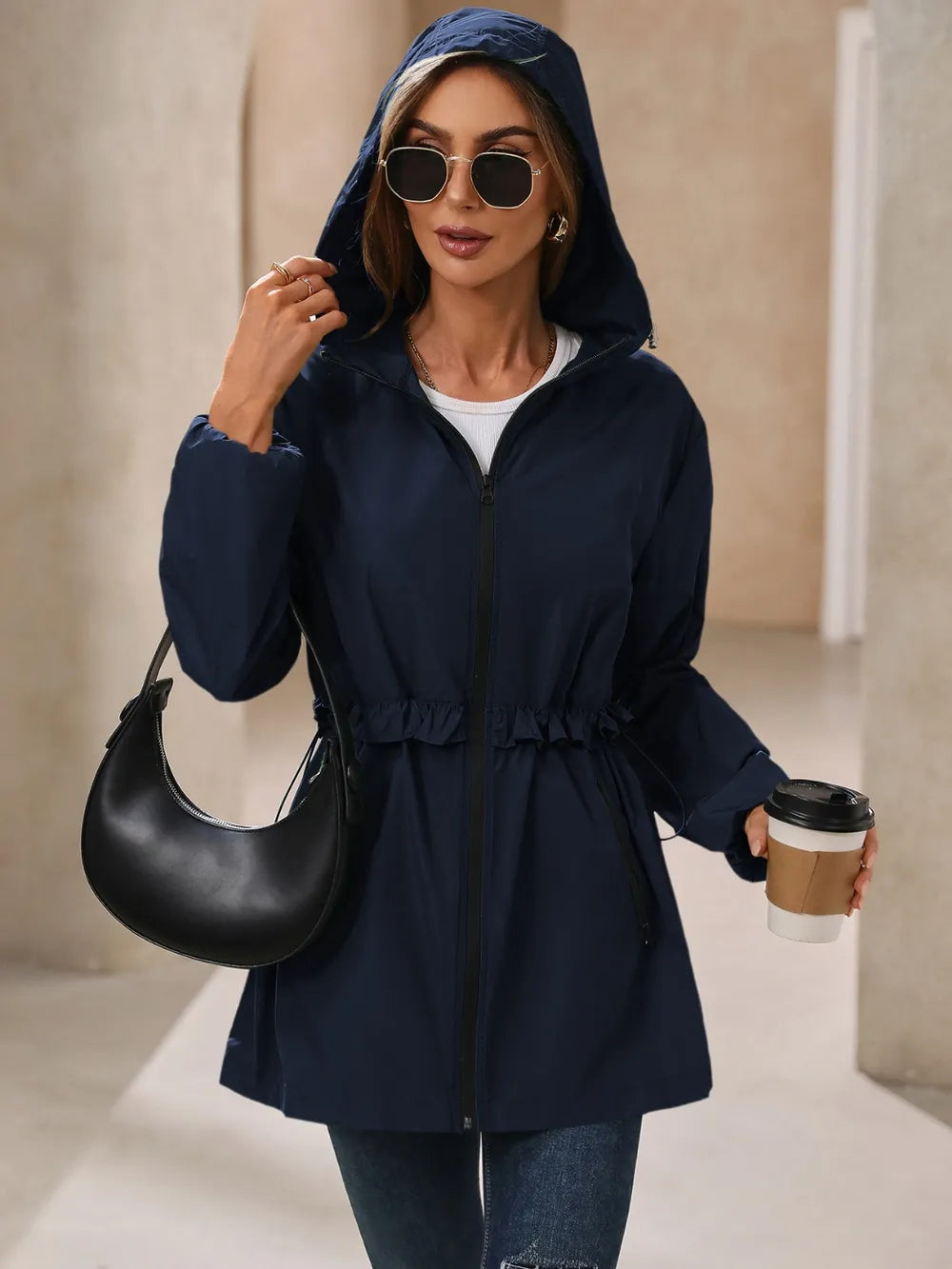 Ivy Lane Outdoor Waterproof Long Sleeve Hooded Windbreaker nicholesgifts
