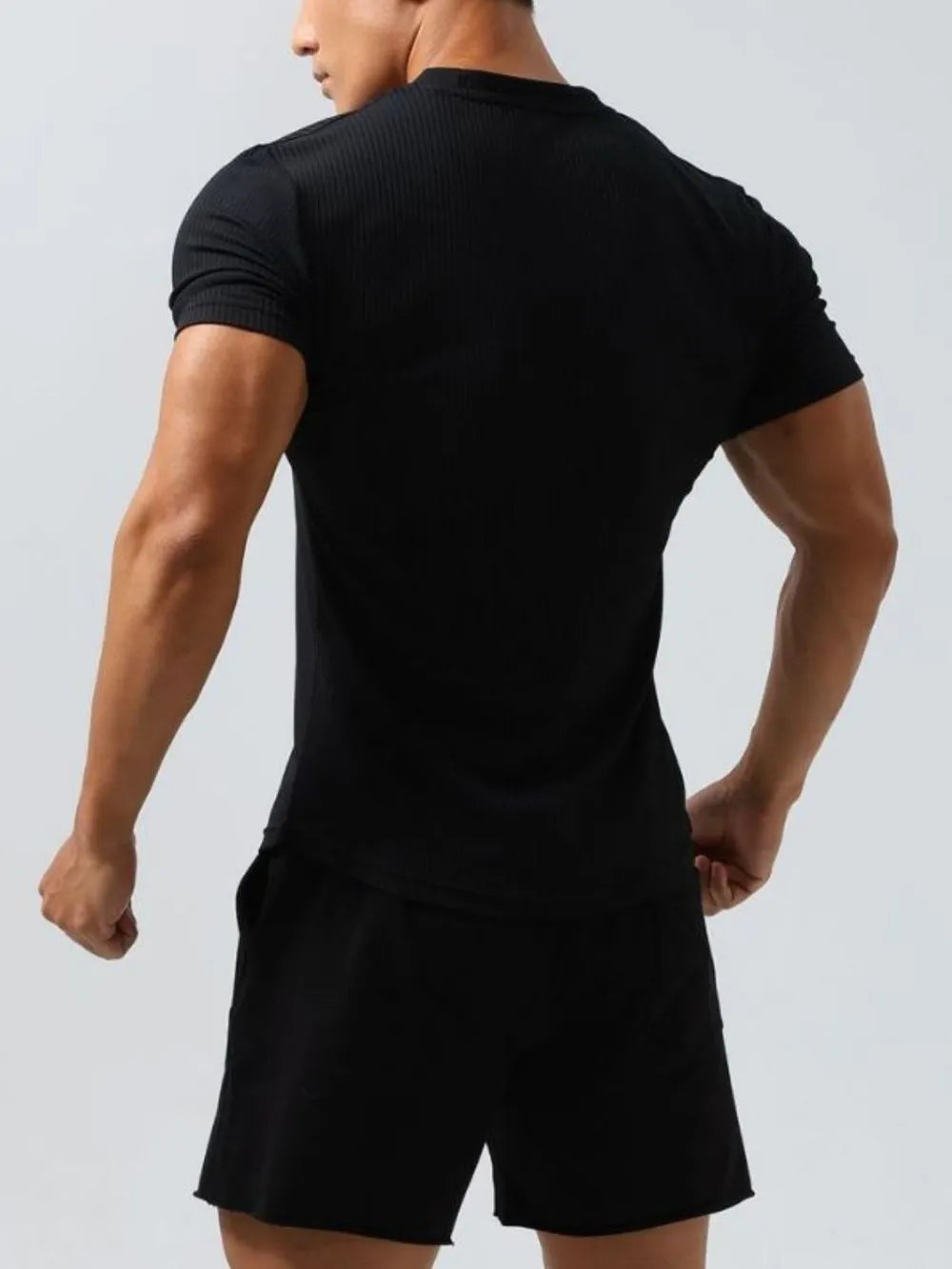 Men's Plus Size Notched Short Sleeve T-Shirt Trendsi