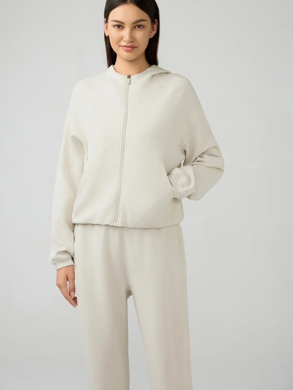 Millennia Zip Up Dropped Shouder Active Hooded nicholesgifts