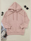 Rivet Drawstring Long Sleeve Hoodie Trendsi
