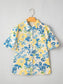 Printed Puff Sleeve Button Down Summer Shirt nicholesgifts