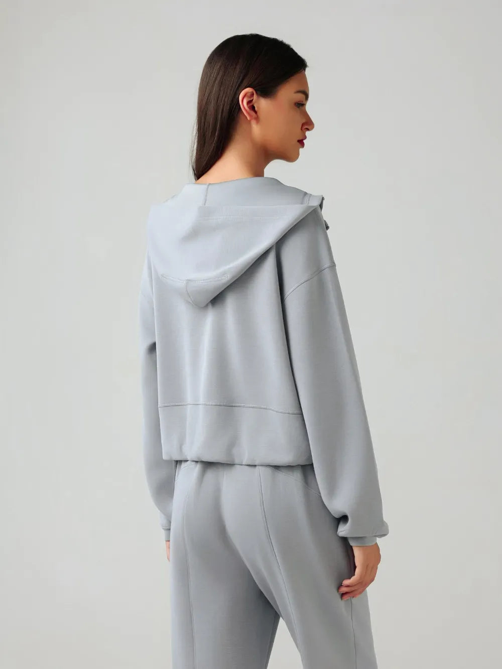 Millennia Zip Up Dropped Shouder Active Hooded nicholesgifts