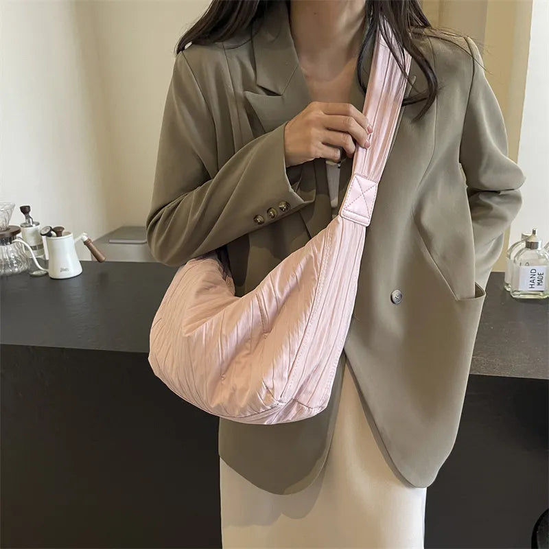 Pleated Dumpling Crossbody Bag Trendsi