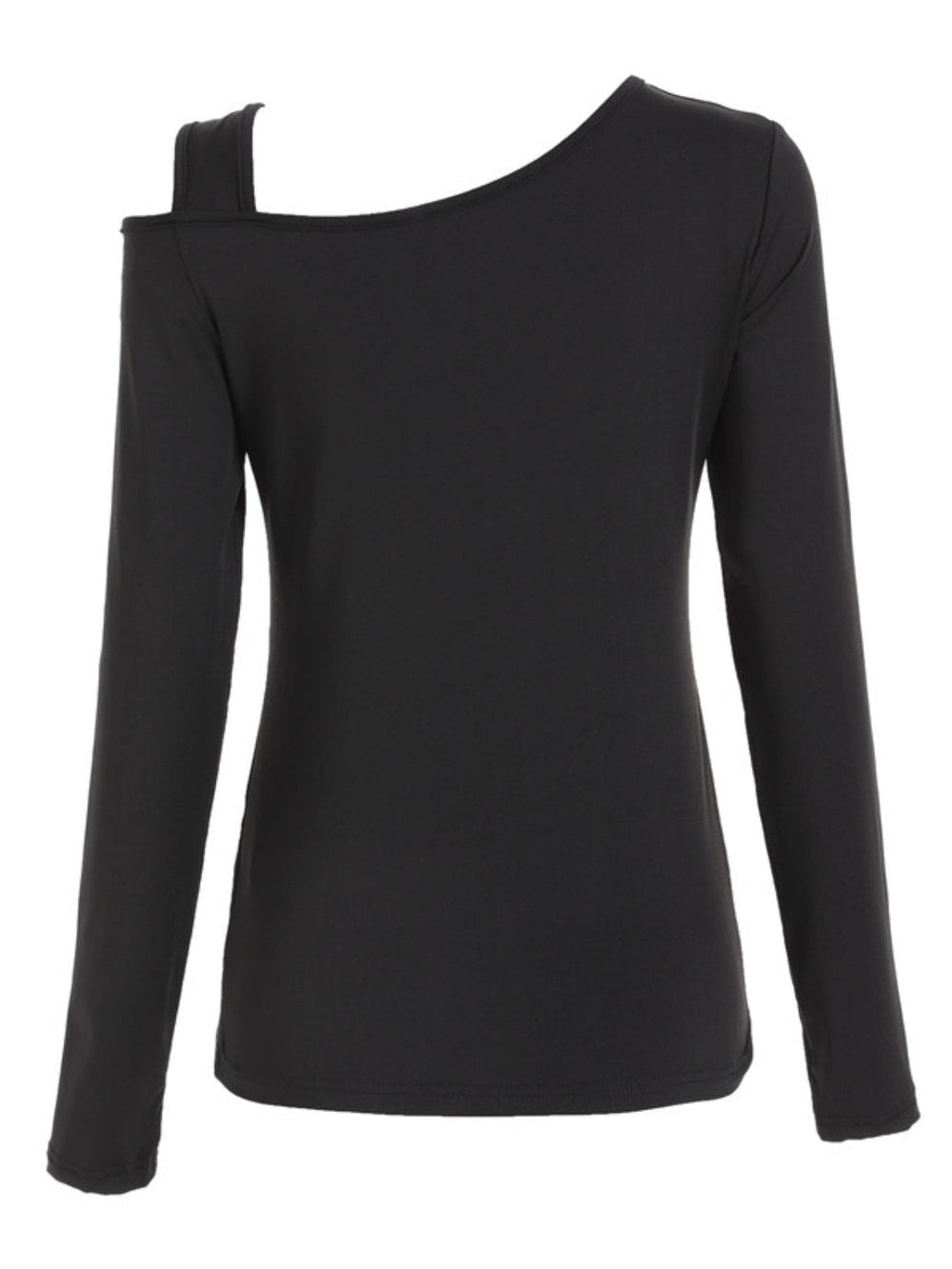 Women Cutout Asymmetrical Neck Long Sleeve T-Shirt nicholesgifts