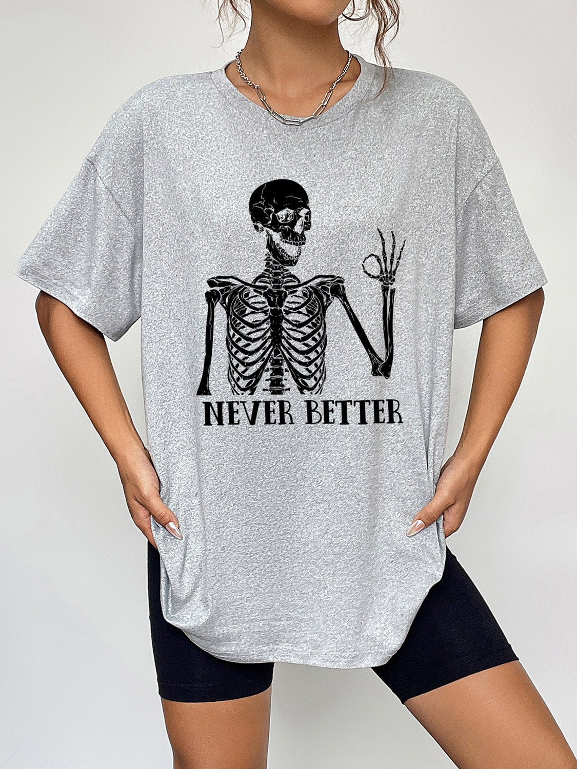 Round Neck Short Sleeve Never Better Graphic T-Shirt nicholesgifts