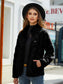 Fuzzy Checkered Zip Up Jacket nicholesgifts