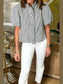 Striped Ruffle Short Bubble Sleeve Shirt nicholesgifts