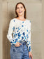Woven Right Floral Button Front Round Neck Cardigan nicholesgifts