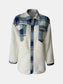 Fuzzy Button Up Long Sleeve Jacket nicholesgifts