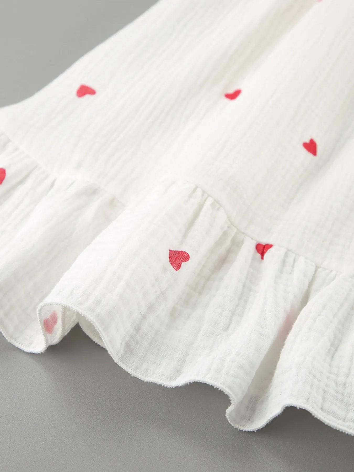 Heart Printed Off-Shoulder Ruffle Mini Dress NicholesGifts