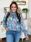 Double Take Full Size Printed Smocked Long Sleeve Blouse nicholesgifts