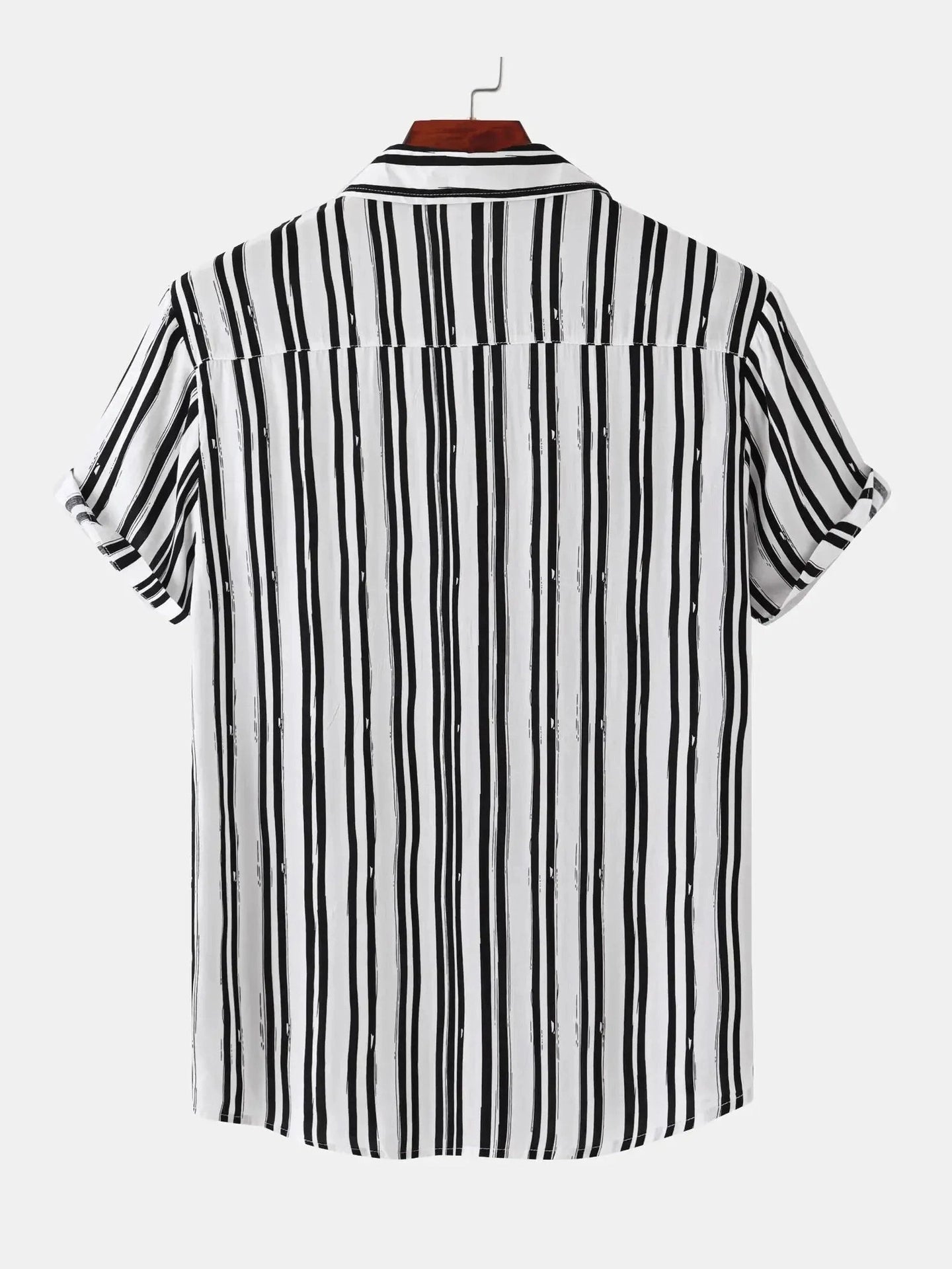 Men's Plus Size Striped Short Sleeve Button-Down Shirt NicholesGifts