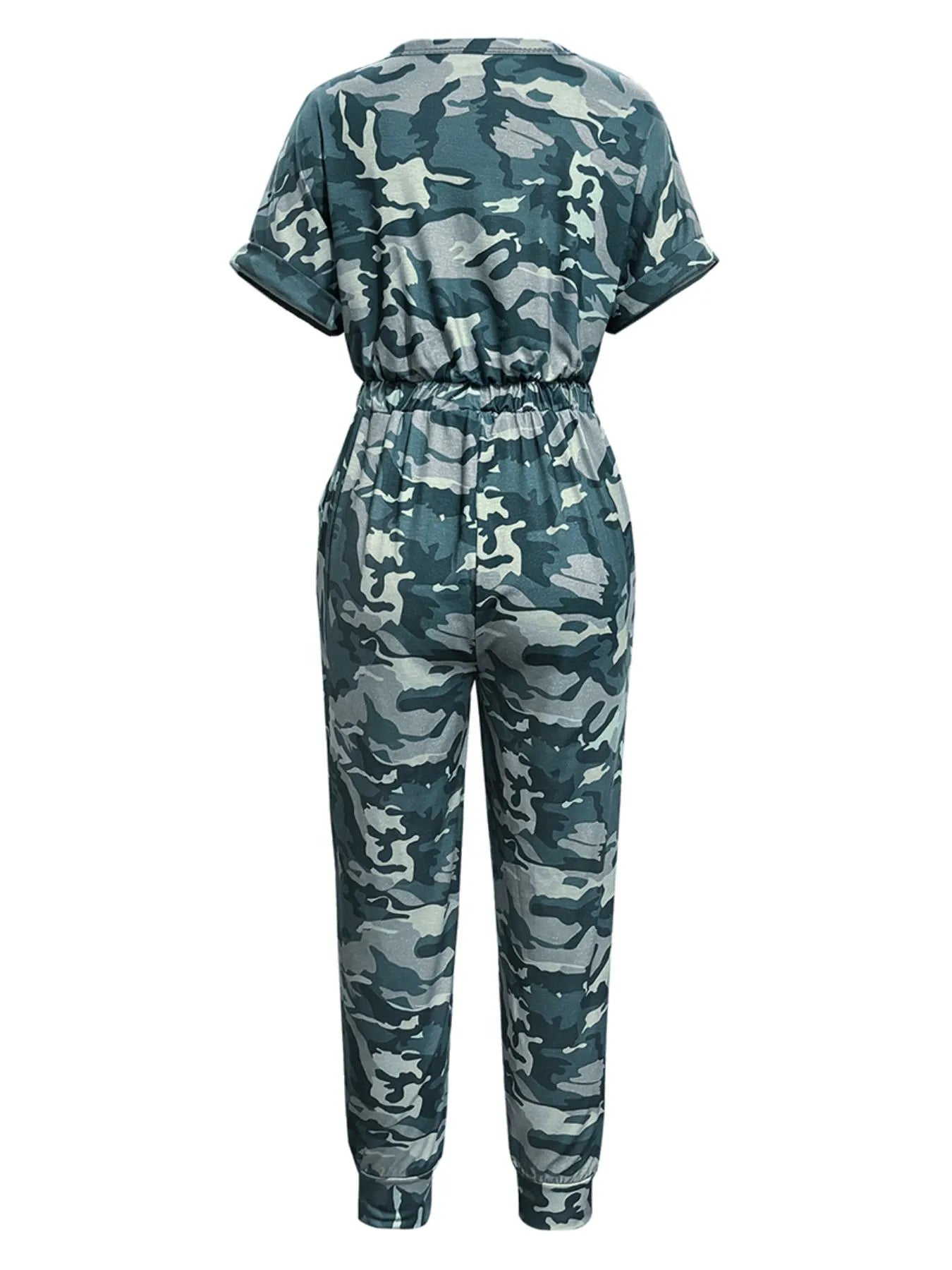 Drawstring Waist Short Sleeve Jumpsuit nicholesgifts