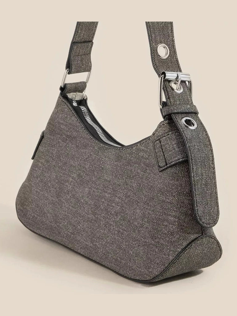 Fame Denim Belt Accent Shoulder Bag nicholesgifts