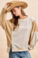 BiBi French Terry Color Block Top With Open Seam Detail Trendsi