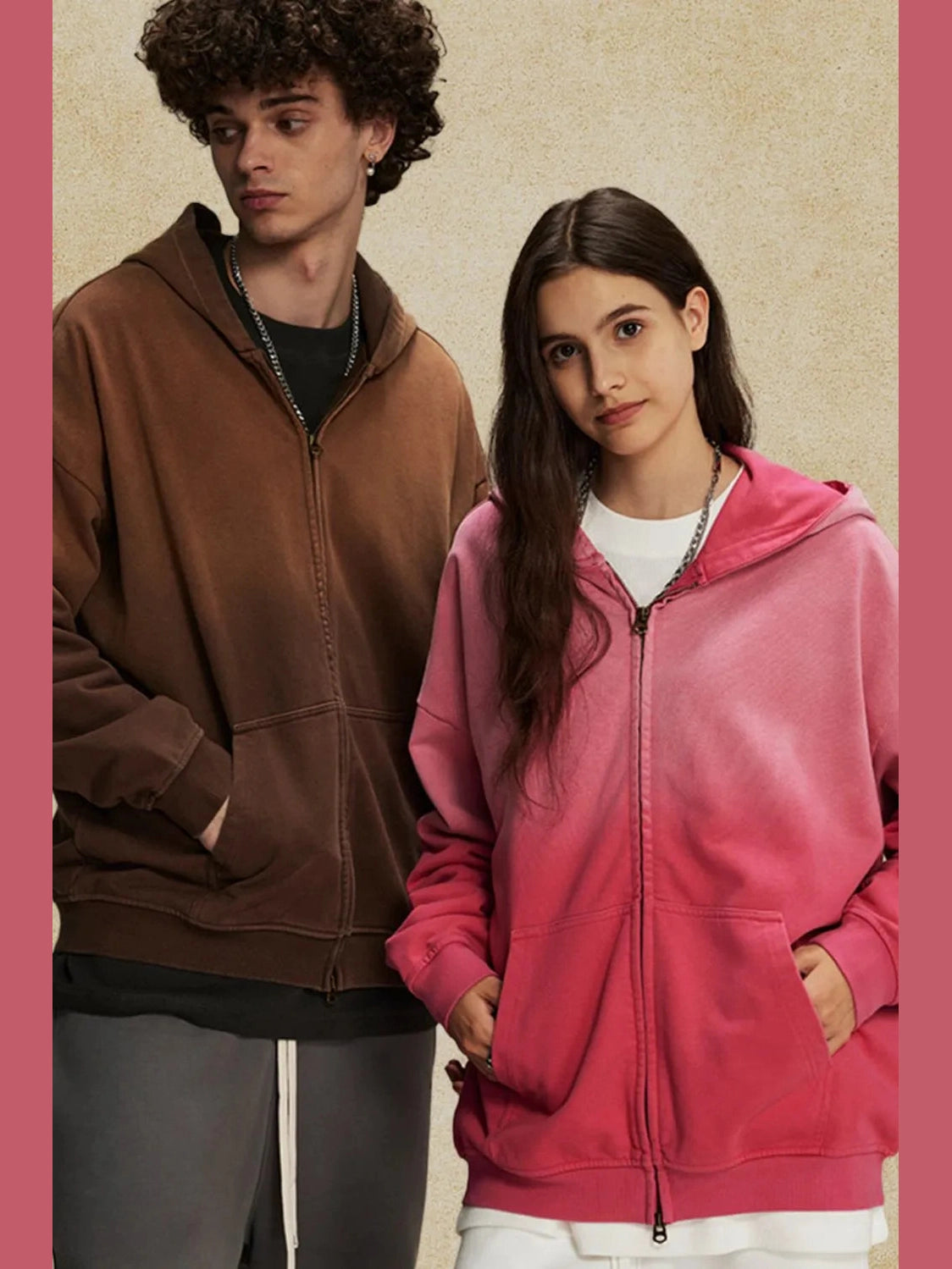 Men's Gradient Zip Up Drop Shoulder Hoodie NicholesGifts