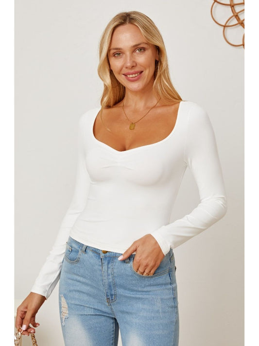 Ruched Long Sleeve T-Shirt NicholesGifts