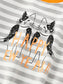 Girls and Toddler Girls Happy New Year Striped Cat Crew Neck Sweatshirt nicholesgifts