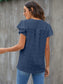 Swiss Dot Notched Flutter Sleeve Blouse nicholesgifts