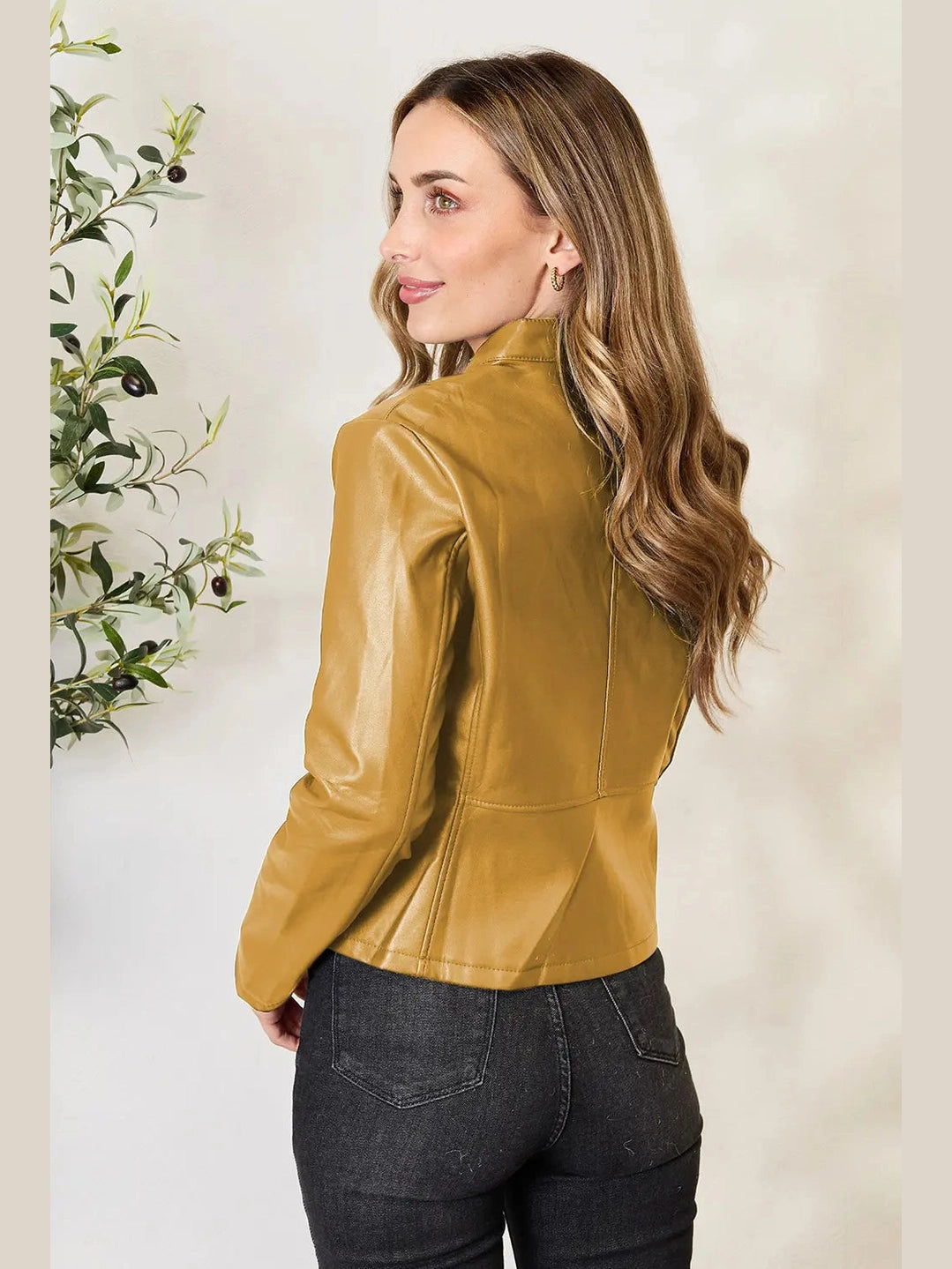 Mock Neck Zip Up Jacket nicholesgifts
