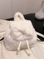Fuzzy Plush Drawstring Backpack Bag nicholesgifts