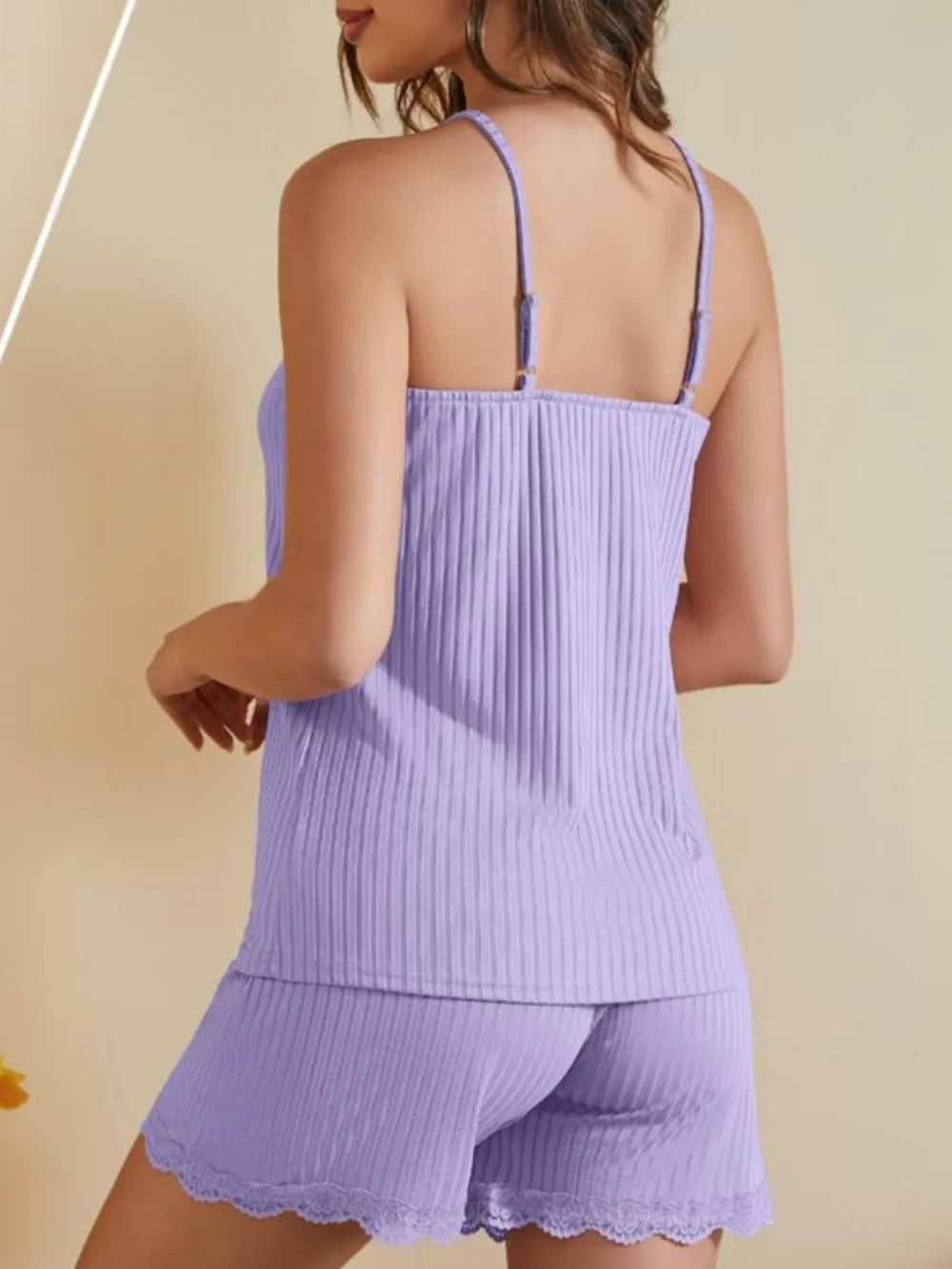 Ribbed Scoop Neck Top and Shorts Lounge Set nicholesgifts