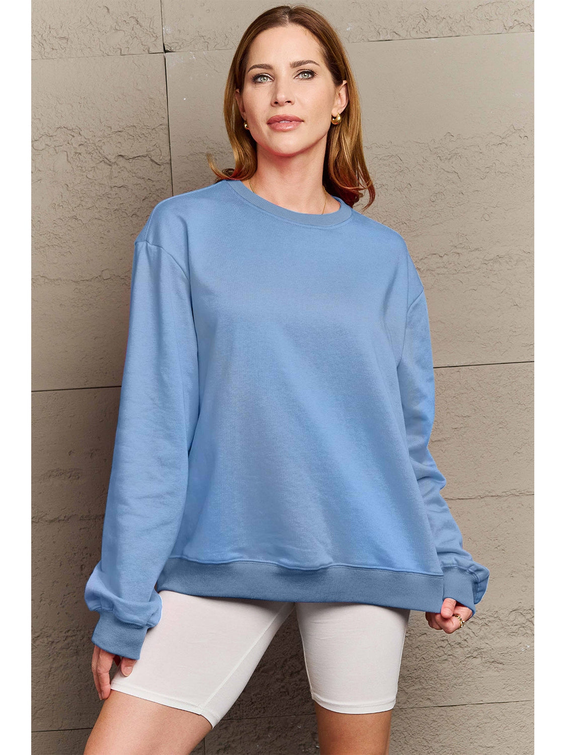 Women Simply Love Full Size Enjoy The Little Things Round Neck Sweatshirt nicholesgifts