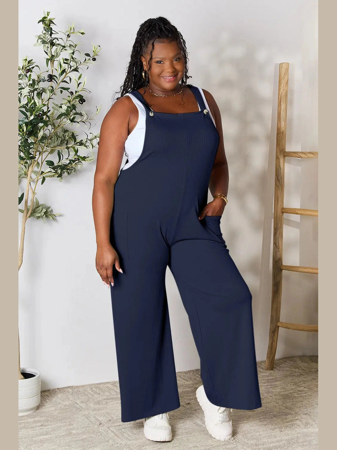 Double Take Full Size Wide Strap Overall with Pockets Trendsi