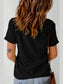 Letter Graphic Round Neck Short Sleeve T-Shirt nicholesgifts